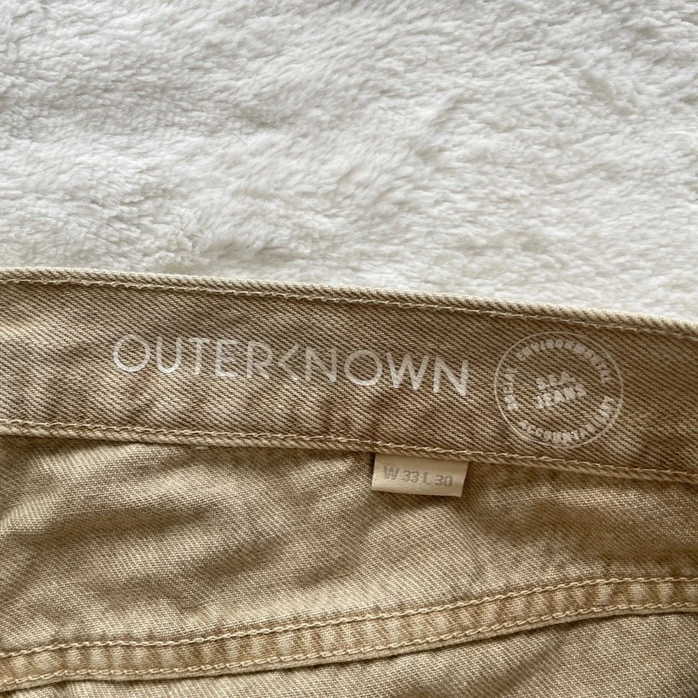 Outerknown SEA Jeans Drifter Tapered Fit‎ Beige Tan Organic Cotton Pants 33x30